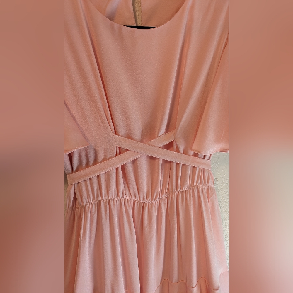 Sarah Luton Pink Ruffle Dress With Tie Belt - Picture 13 of 14